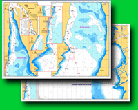 Sea map of Internal waters of Curonian Lagoon.